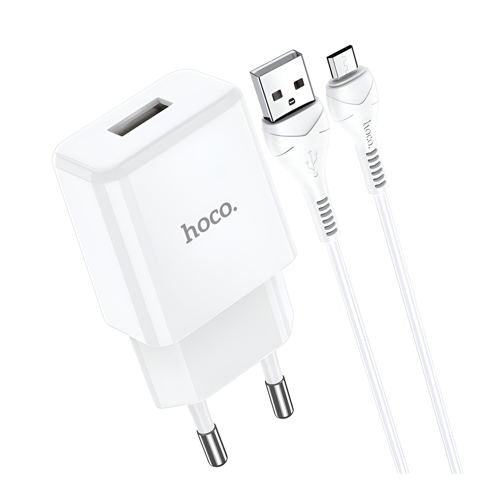 Hoco Wall Charger with Cable USB to Micro-USB 2.1A N9 Especial, White - Image 3