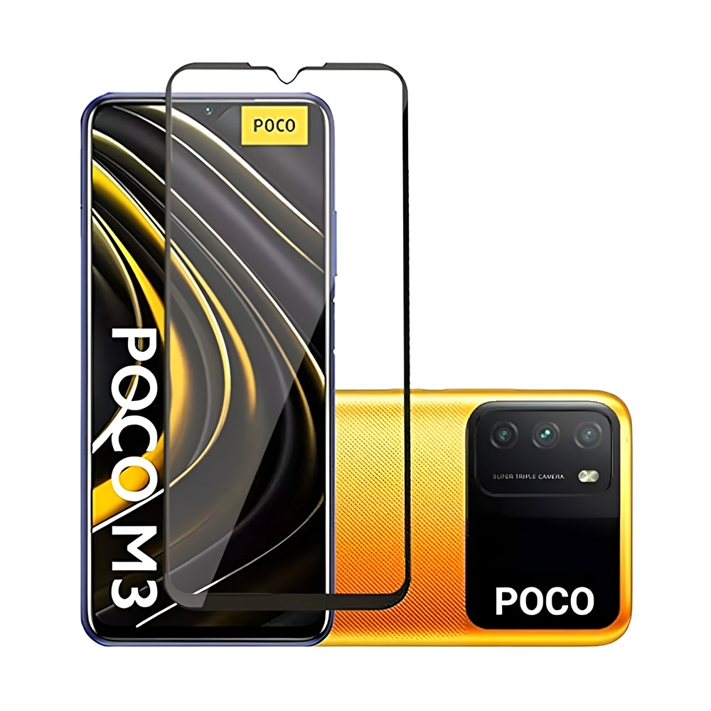 Helmet Diamond Glass 4D Xiaomi Poco M3, Black - Image 2