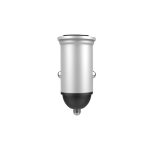 Helmet Car Charger with Lightning Cable 2xUSB 2.4A , Silver
