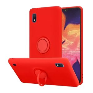 Helmet Case with Ring Liquid Silicone Samsung A10, Red