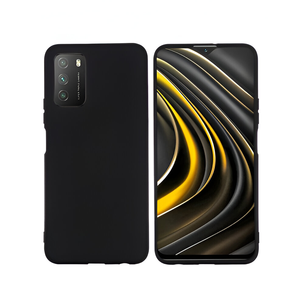 Helmet Case Liquid Silicone Xiaomi Poco M3, Black