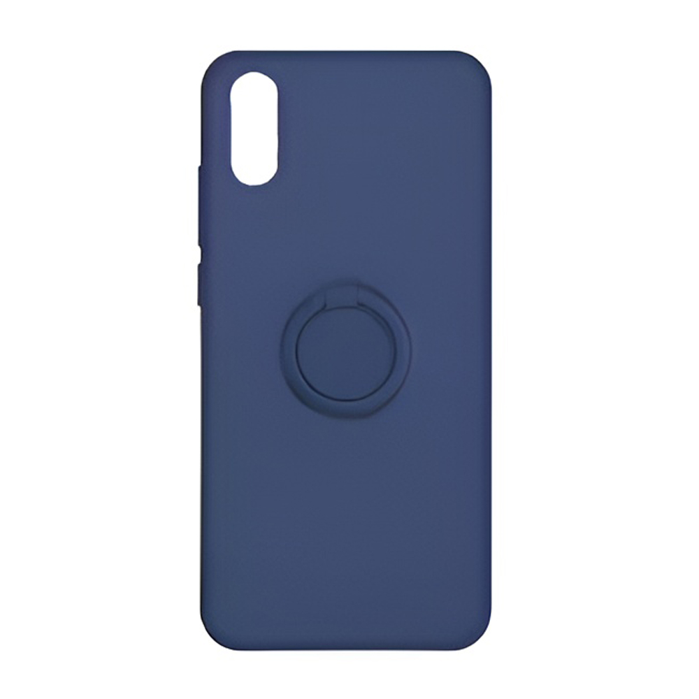 Helmet Case with Ring Liquid Silicone Xiaomi Redmi 7, Blue