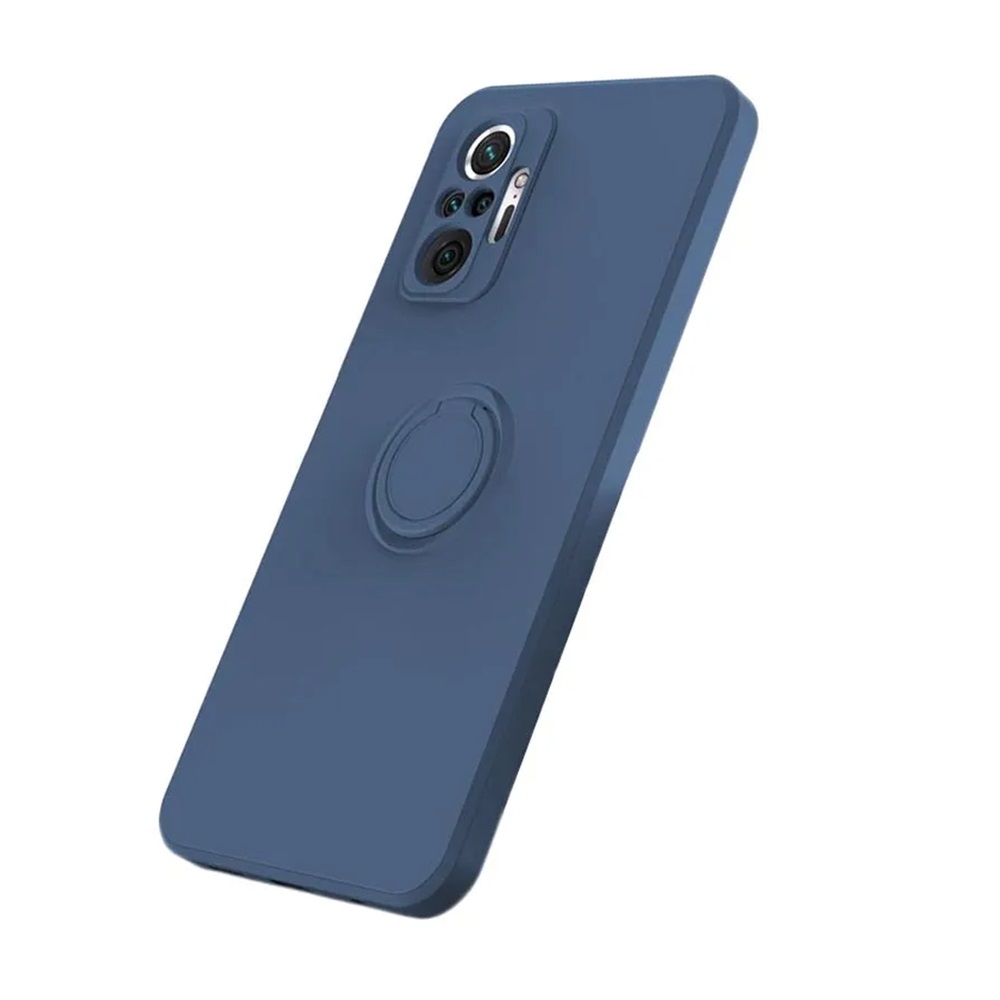 Helmet Case with Ring Liquid Silicone Xiaomi Redmi 7, Blue - Image 2