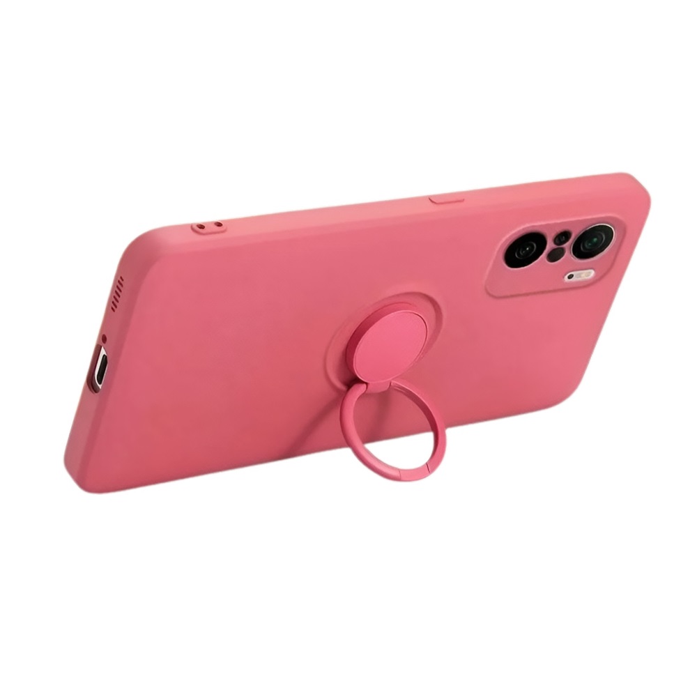 Helmet Case with Ring Liquid Silicone Xiaomi Redmi 7, Pink - Image 2