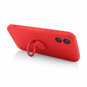 Helmet Case with Ring Liquid Silicone Xiaomi Redmi 7, Red