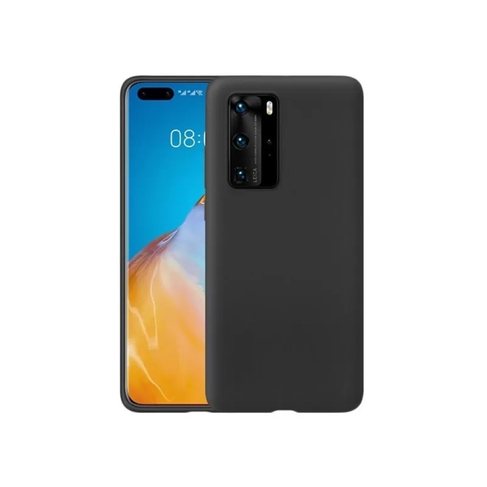 Helmet Case Liquid Silicone Huawei P40, Black - Image 2