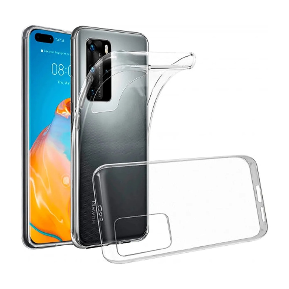 Helmet Case TPU Soft Huawei P40 Pro, Clear - Image 2