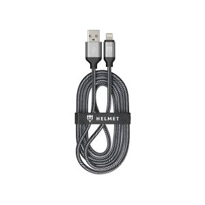 Helmet Cable USB to Lightning Nylon 2m, Black