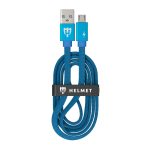 Helmet Cable USB to Micro USB Kevlar Flat 2.1A 1m, Blue
