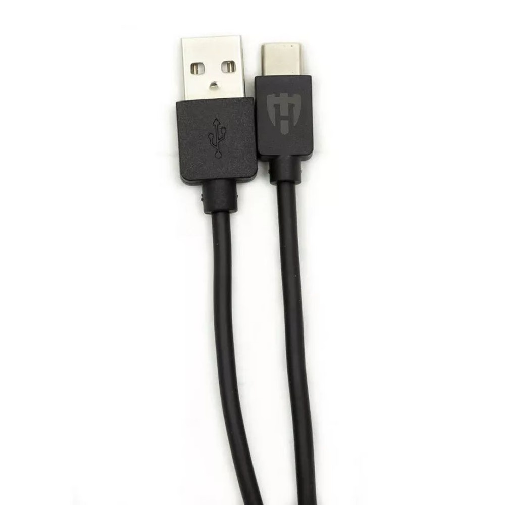Helmet Cable USB to Type-C Basic 2.1A 1m, Black - Image 2