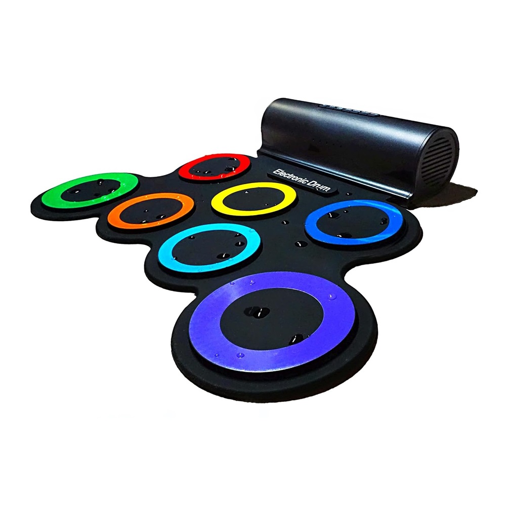 Roll Drum with Built-in Speakers, 7 pads Electronic, Rainbow Color - Image 3