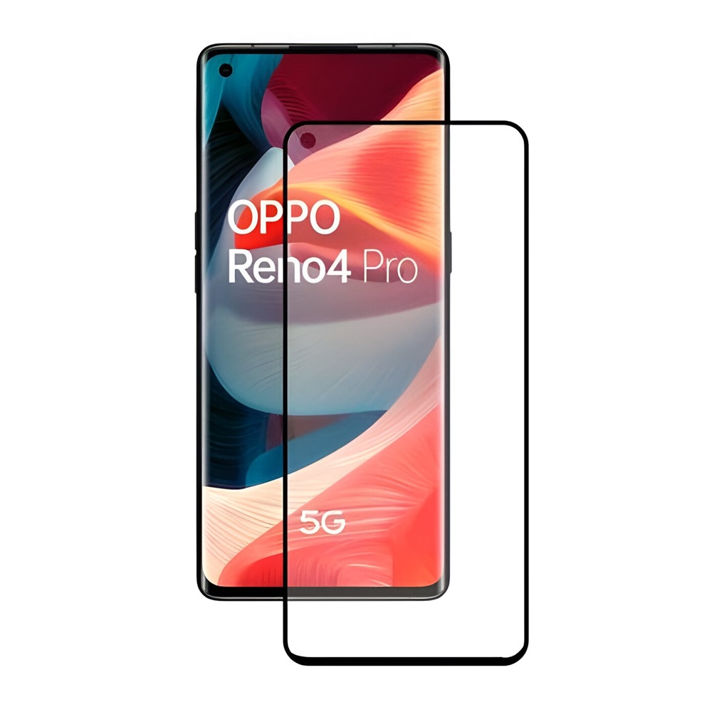 Helmet Diamond Glass 4D Oppo Reno 4 Pro 5G, Black