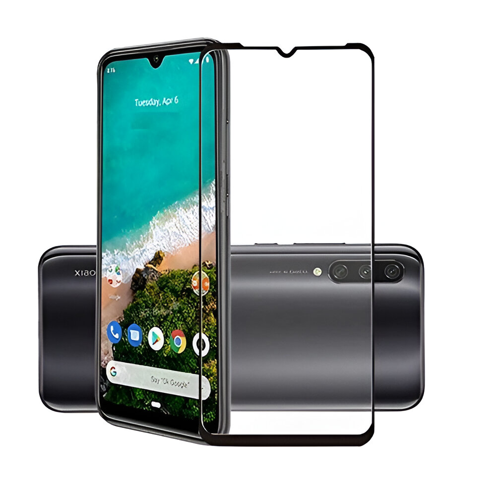Helmet Diamond Glass 4D Xiaomi Mi A3, Black - Image 2