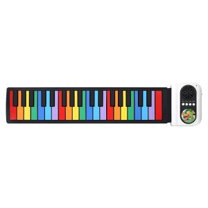 Bluetooth Roll up Piano 37 Colored keys.Rainbow Color (Damaged Box)