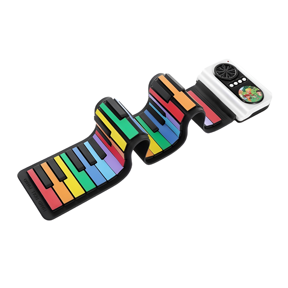 Bluetooth Roll up Piano 37 Colored keys.Rainbow Color (Damaged Box) - Image 2