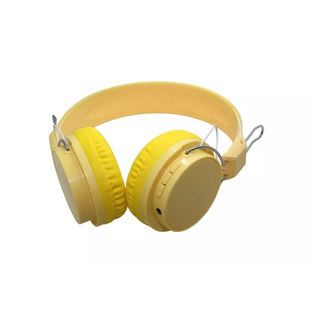 Helmet On-Ear Headphones with MIC Bluetooth Macaron HiFi, Yellow - Image 2