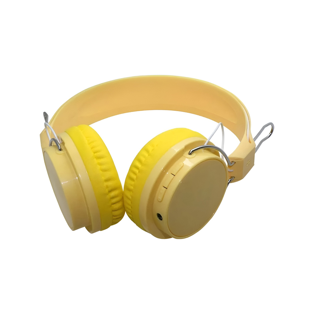 Helmet On-Ear Headphones with MIC Bluetooth Macaron HiFi, Yellow (Damaged Box) - Image 2