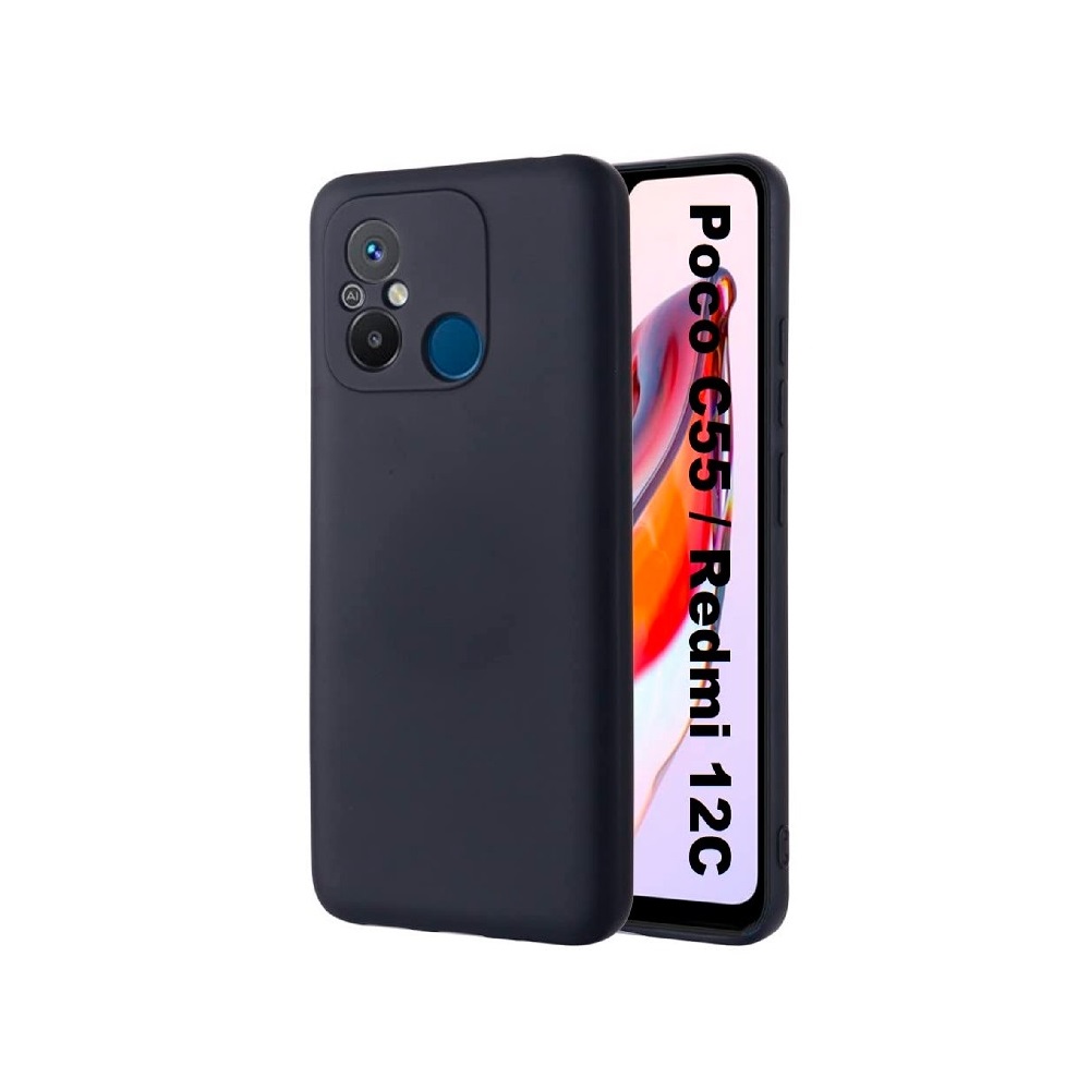 Helmet Case Liquid Silicone Redmi 12C, Black - Image 2