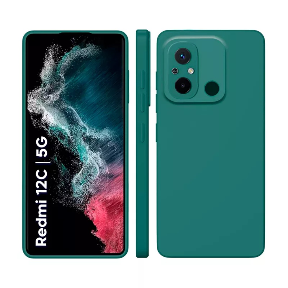 Helmet Case Liquid Silicone Redmi 12C, Green - Image 2