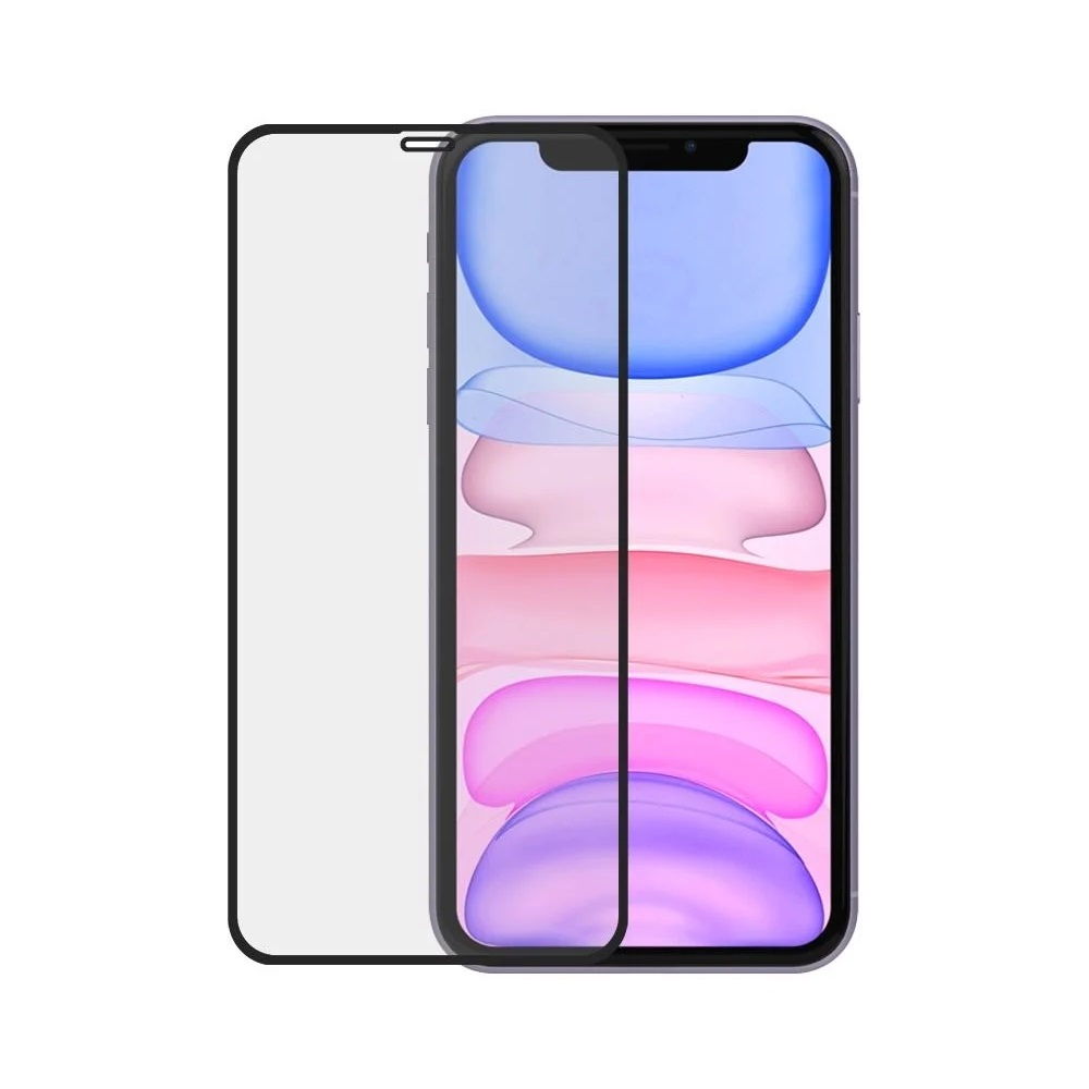 Helmet Diamond Glass 4D iPhone 11, Black Frame