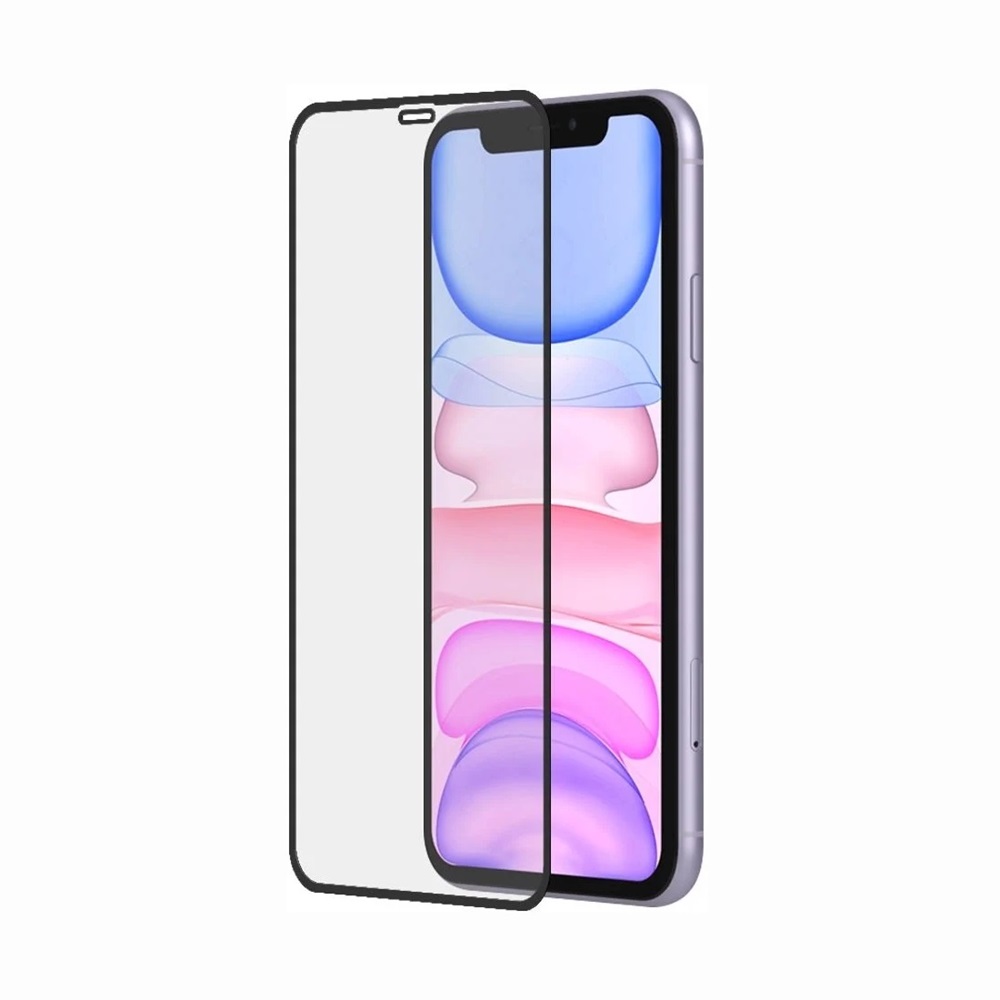 Helmet Diamond Glass 4D iPhone 11, Black Frame - Image 2