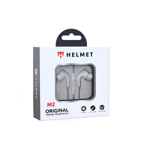 Helmet Earphones 3.5mm with Mic M2 Series, White