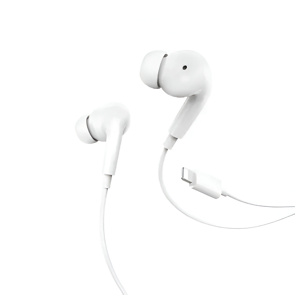 Helmet Earphones Lightning with Mic M2 Series, White - Image 2