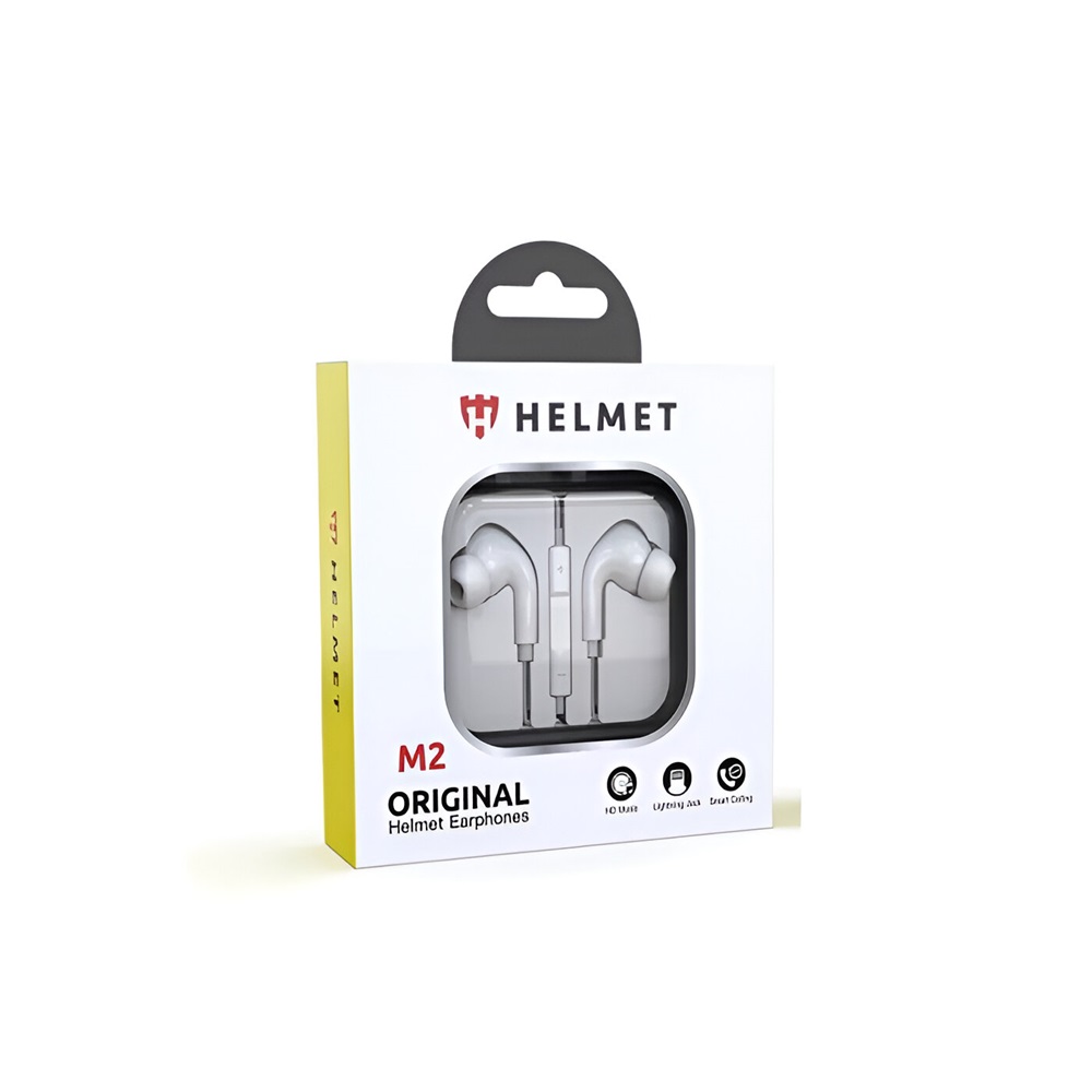 Helmet Earphones Lightning with Mic M2 Series, White - Image 3