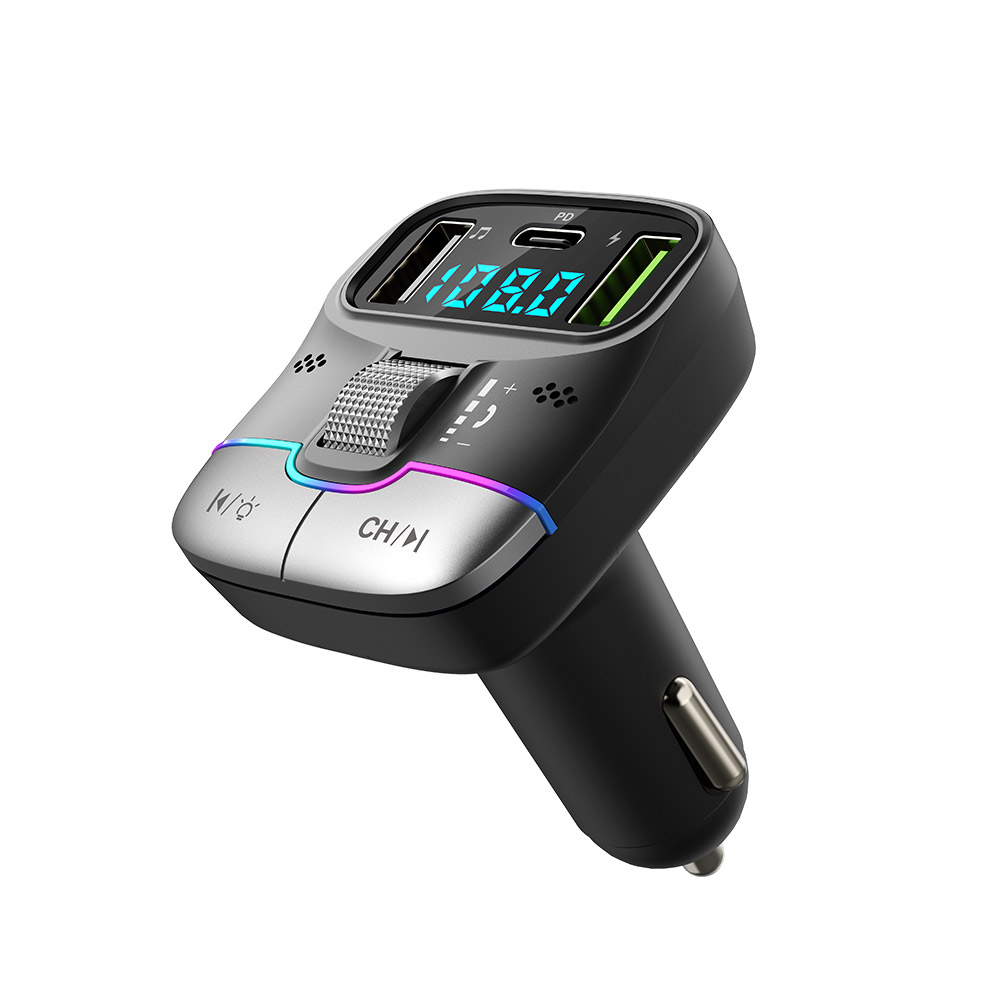 Helmet FM Transmitter 2*USB+1*PD 25W G40, Black - Image 2