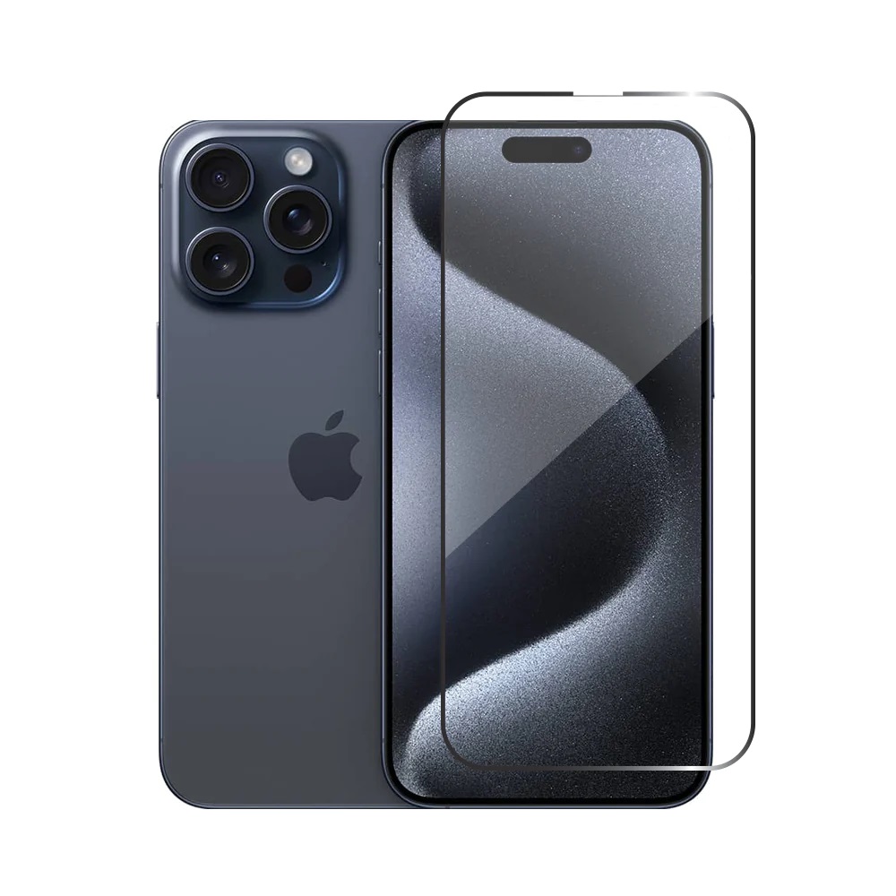 Helmet Diamond Glass 5D iPhone 15 Pro, Black