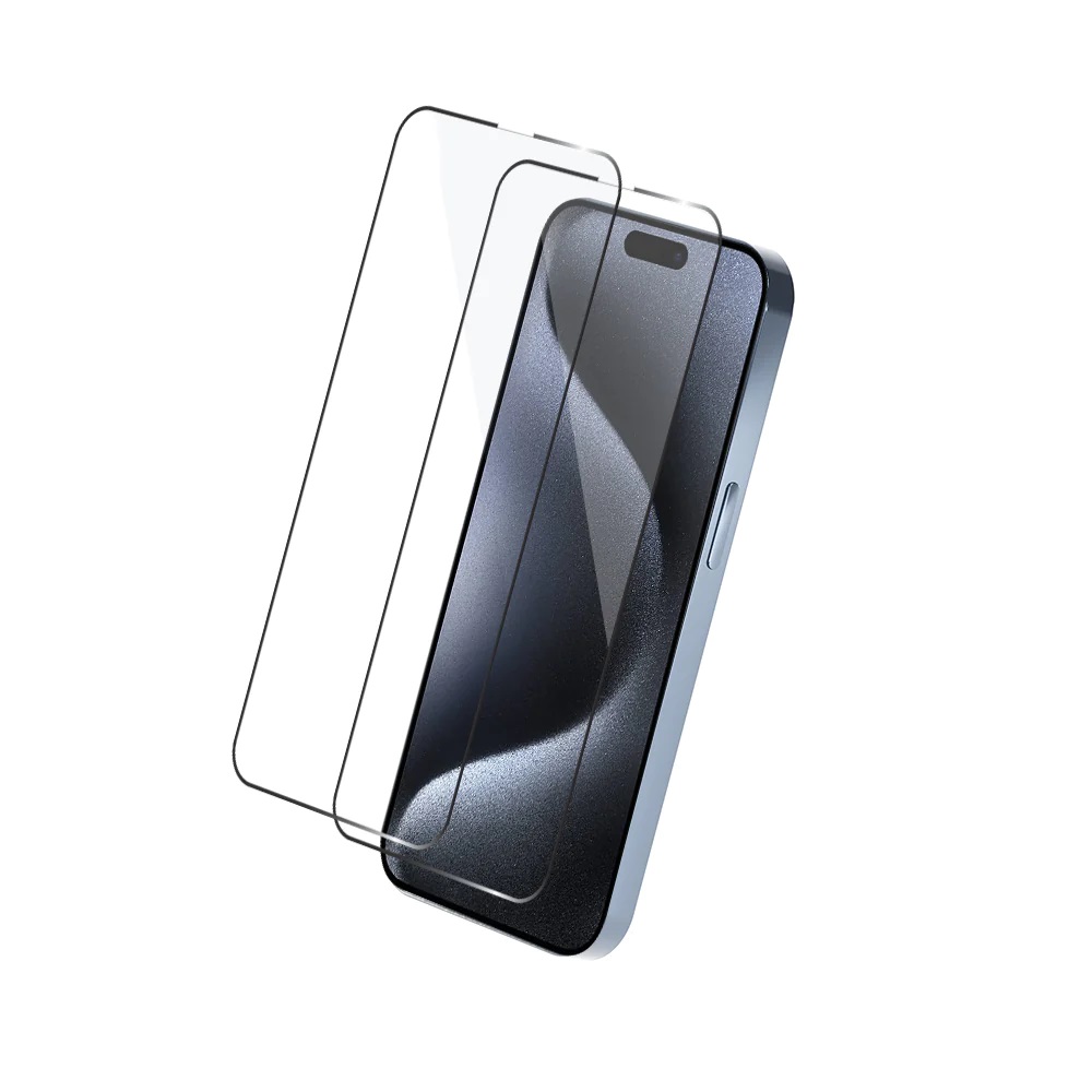 Helmet Diamond Glass 5D iPhone 15 Pro, Black - Image 2