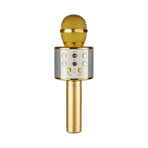 Helmet HANDHELD KTV Portable Karaoke-Speaker Microphone, Gold