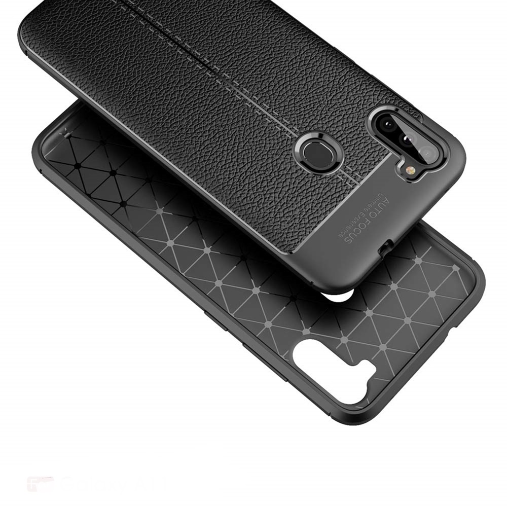 Helmet Case Leather Texture Samsung A11, Black - Image 2