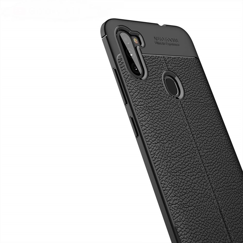 Helmet Case Leather Texture Samsung A11, Black - Image 3
