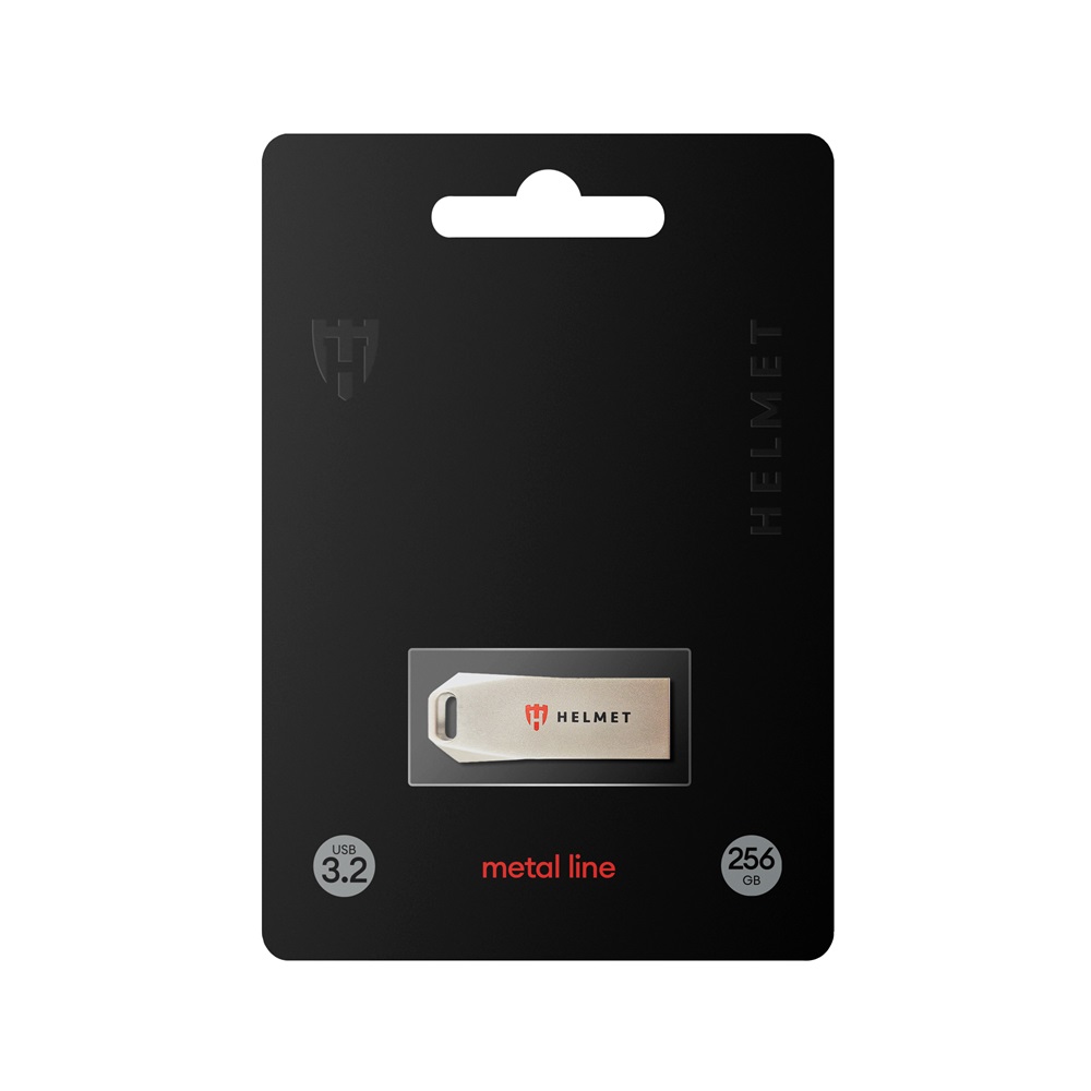 Helmet USB Drive 3.2 Metal Line 256 GB, Silver - Image 2