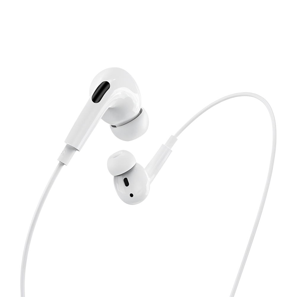 Hoco Earphones Lightning with Mic M1 Pro, White - Image 3