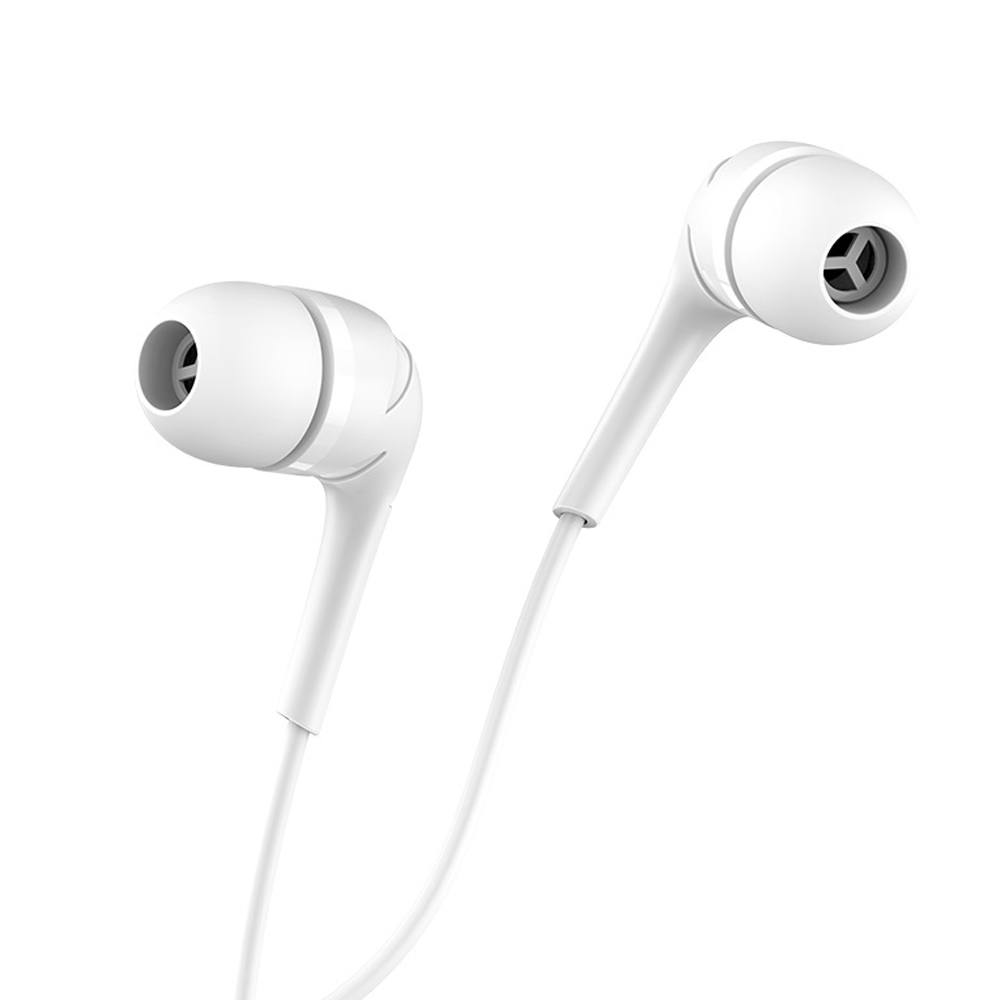 Hoco Earphones 3.5mm with Mic M40 Prosody, White - Image 2