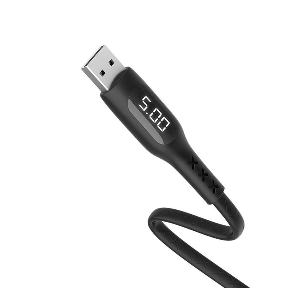Hoco Cable USB to Micro USB S6 Sentinel With Timing Display 2.4A 1.2m, Black - Image 2