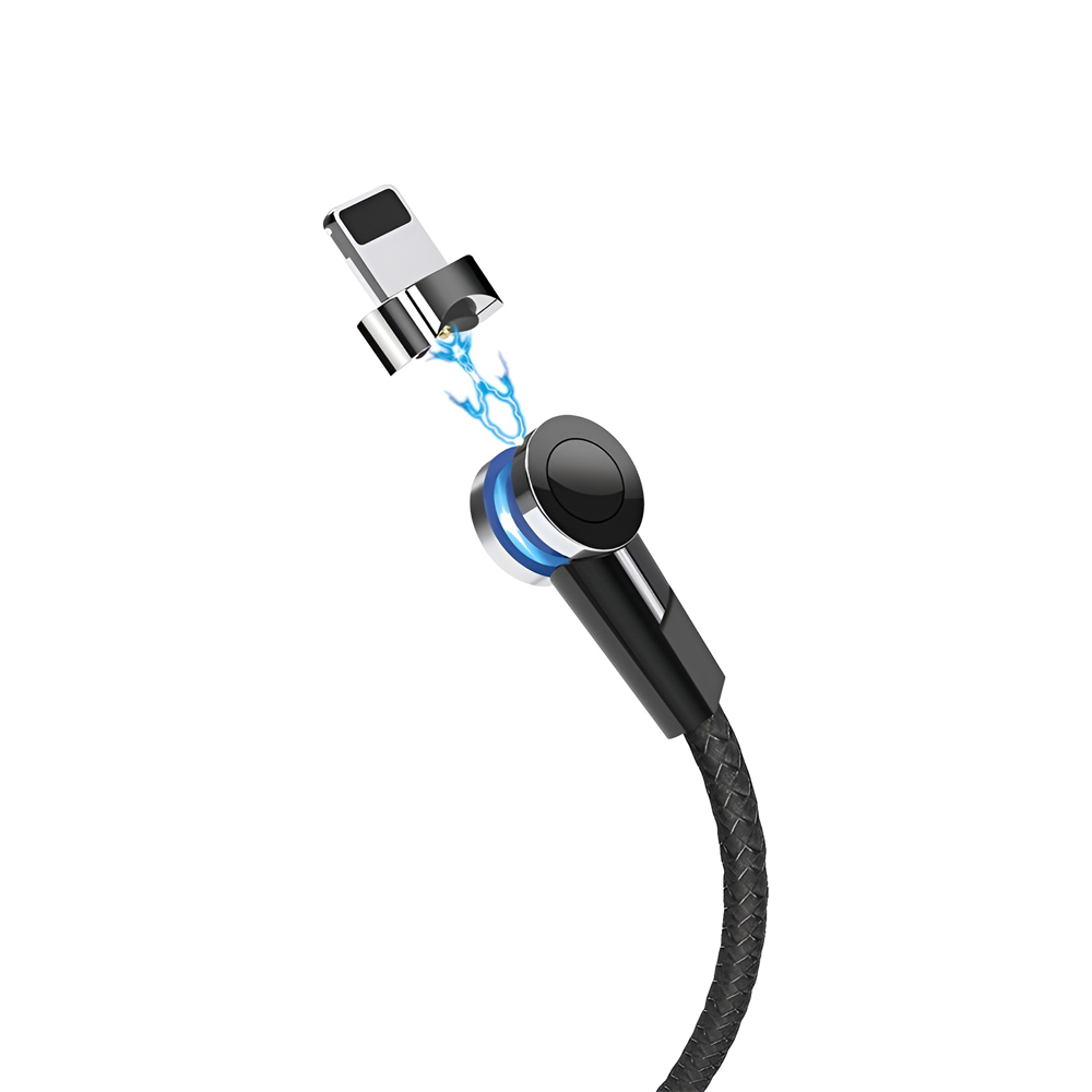 Hoco Cable USB to Lightning S8 Magnetic 2.4A 1.2m, Black - Image 2