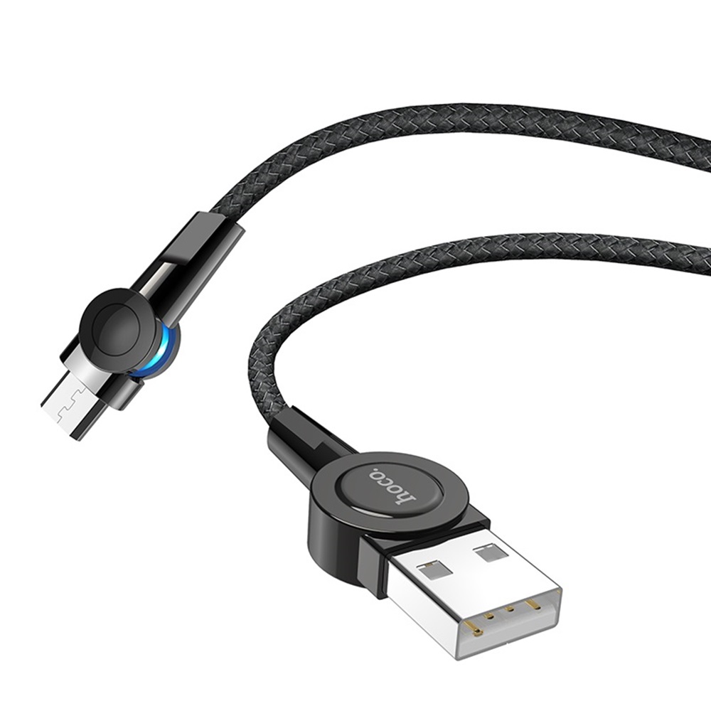 Hoco Cable USB to Micro USB S8 Magnetic 2.4A 1.2m, Black - Image 3