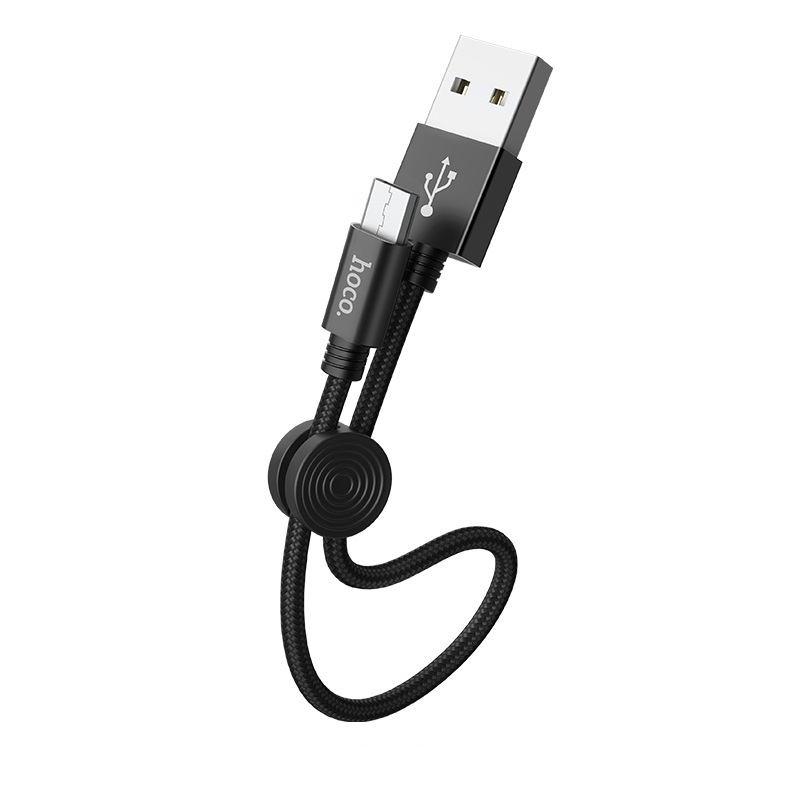 Hoco Cable USB to Micro USB X35 Premium 2.4A 0.25m, Black - Image 2