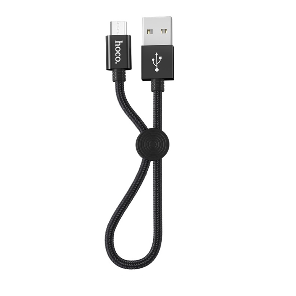 Hoco Cable USB to Micro USB X35 Premium 2.4A 0.25m, Black - Image 3