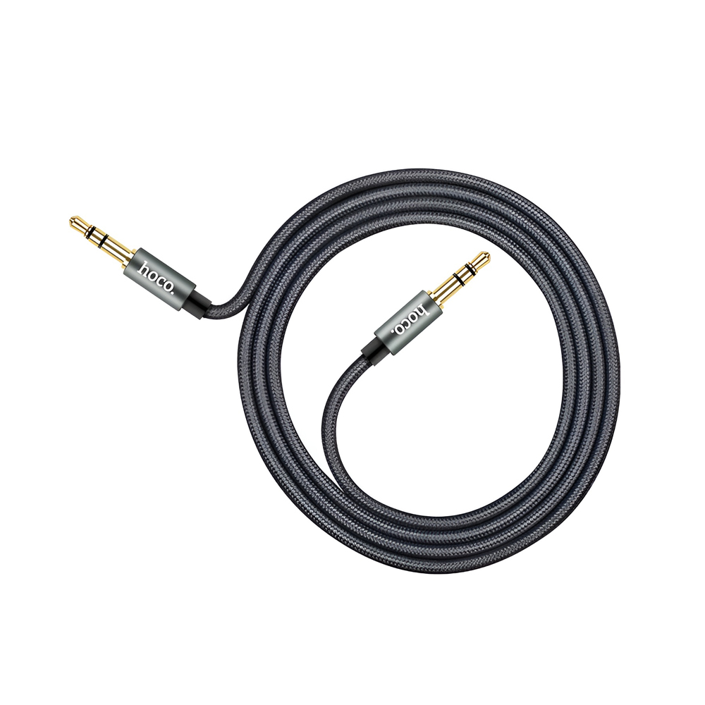 Hoco Cable Audio 3.5 to 3.5 UPA03, Nylon braided (L=1M), Metal Gray - Image 2