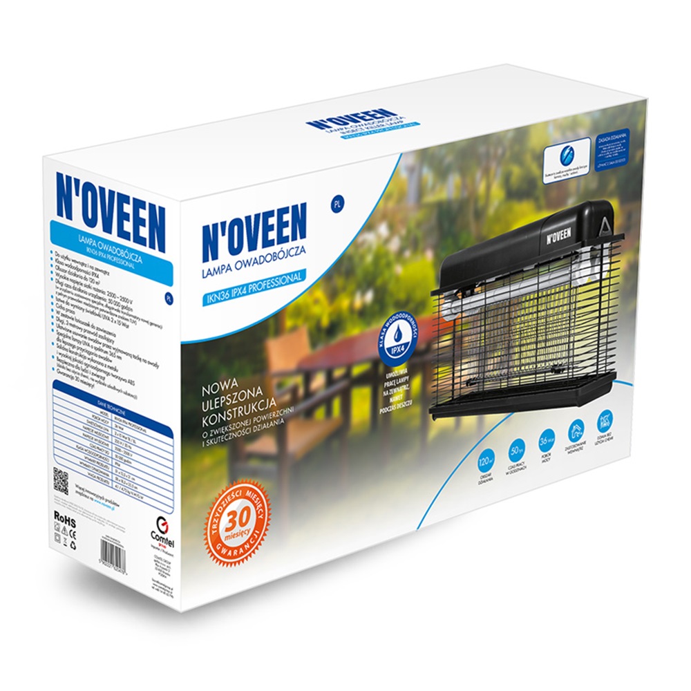 NOVEEN Insect killer lamp IKN36 IPX4 professional lampion, area up to 120 m2 - Image 2