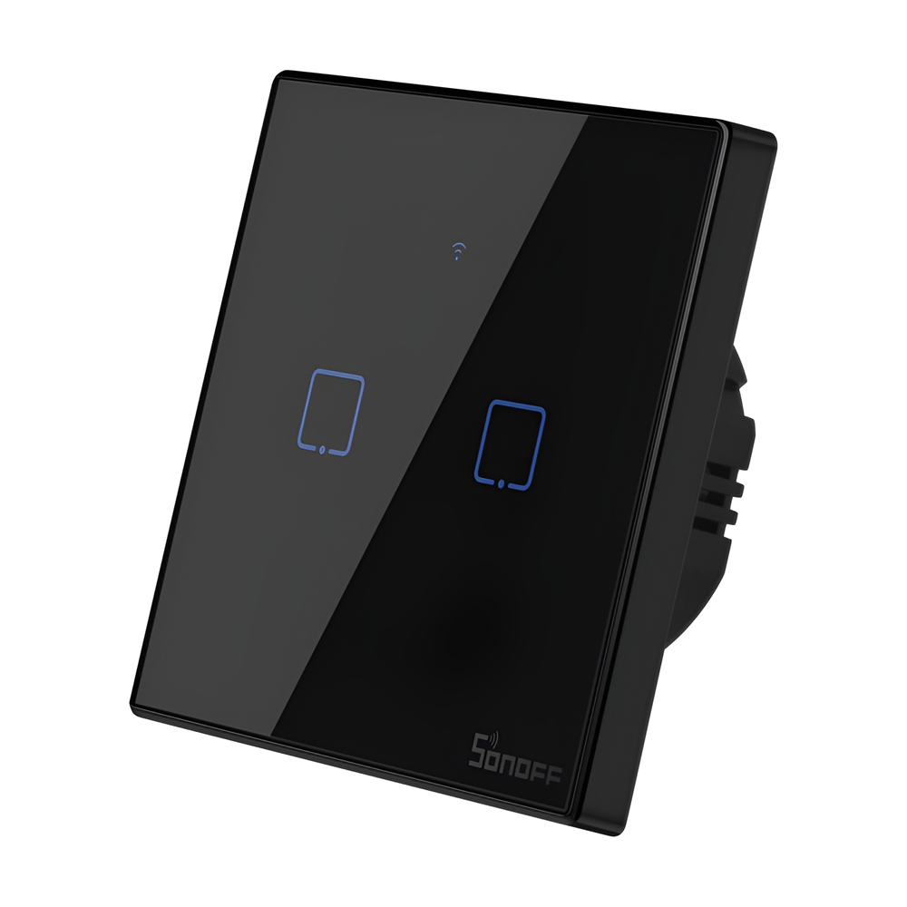 Sonoff Wi-Fi Smart Touch Wall Switch TX Series 2-Gang (Neutral Wire), Black - Image 3