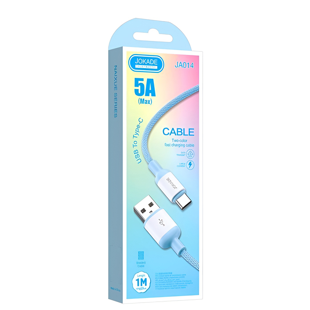 Jokade Cable USB-A to Type-C 5A 60W 1M JA014, Blue - Image 3