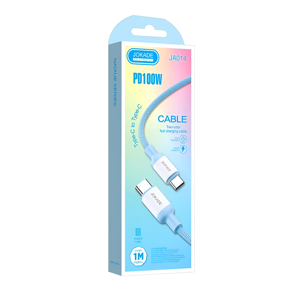 Jokade Cable Type-C to Type-C 5A 100W 1M JA014, Blue - Image 3