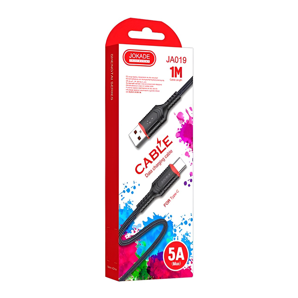 Jokade Cable USB-A to Type-C 5A 60W 1m JA019, Black - Image 2