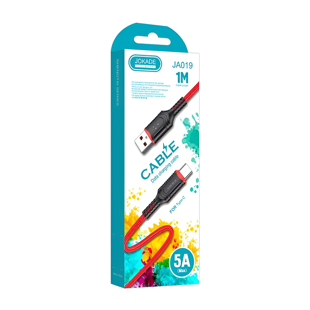 Jokade Cable USB-A to Type-C 5A 60W 1m JA019, Red - Image 3
