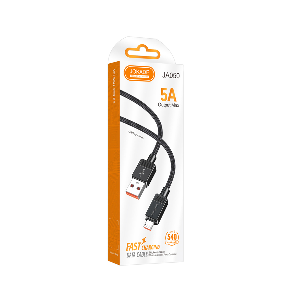 Jokade Cable USB-A to Micro-USB 5A 1m JA050, Black - Image 2